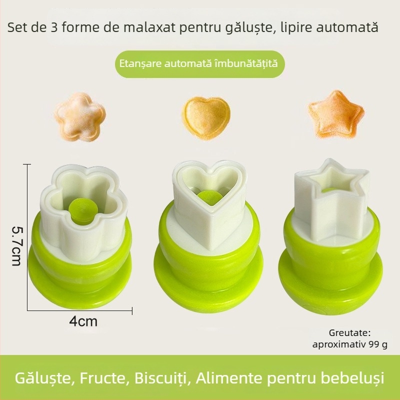 Formă DIY pentru bucăți bebeluș, cu embossing în formă de fluture și motiv de ciupercă, oțel inoxidabil, formă rotundă