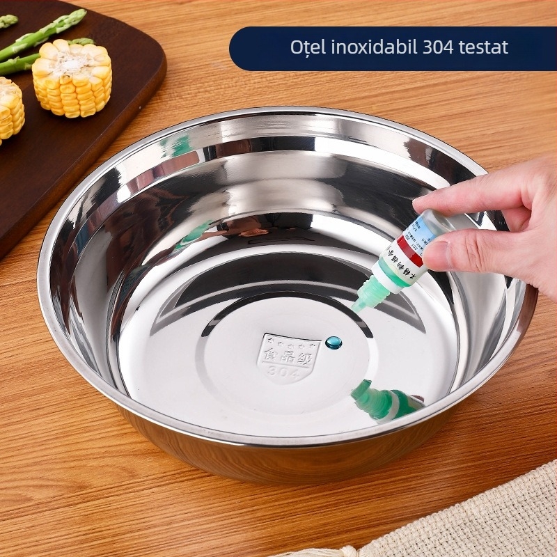 Set de boluri pentru supă din oțel inoxidabil 304, pereți groși, pentru hoteluri și cantine, finisaj electroplat