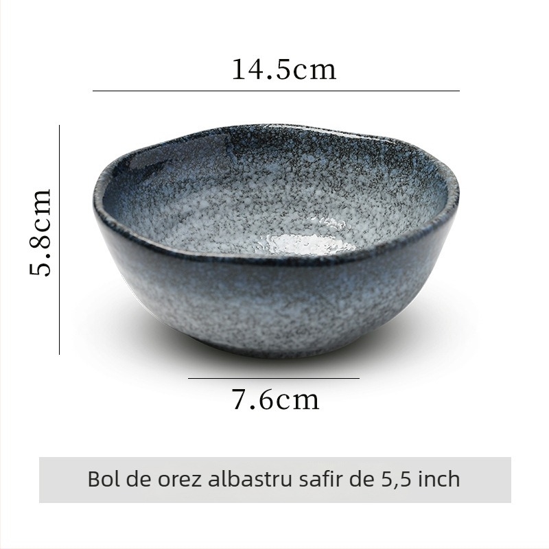 Vas ceramic pentru orez, stil japonez, finisaj subglazură, compatibil cu microunde, logo imprimat, personalizare disponibilă