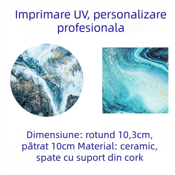 Suport ceramic pentru ceai, rotund sau pătrat, imprimeu, cod produs 888, brand Delos