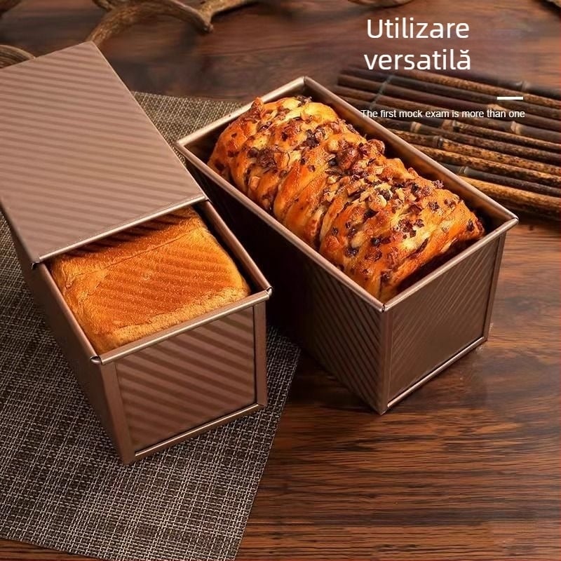Formă de toast cu capac, din material alimentar, 450 g capacitate, antiaderentă, pentru cuptor