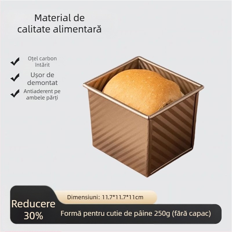 Formă de toast cu capac, din material alimentar, 450 g capacitate, antiaderentă, pentru cuptor