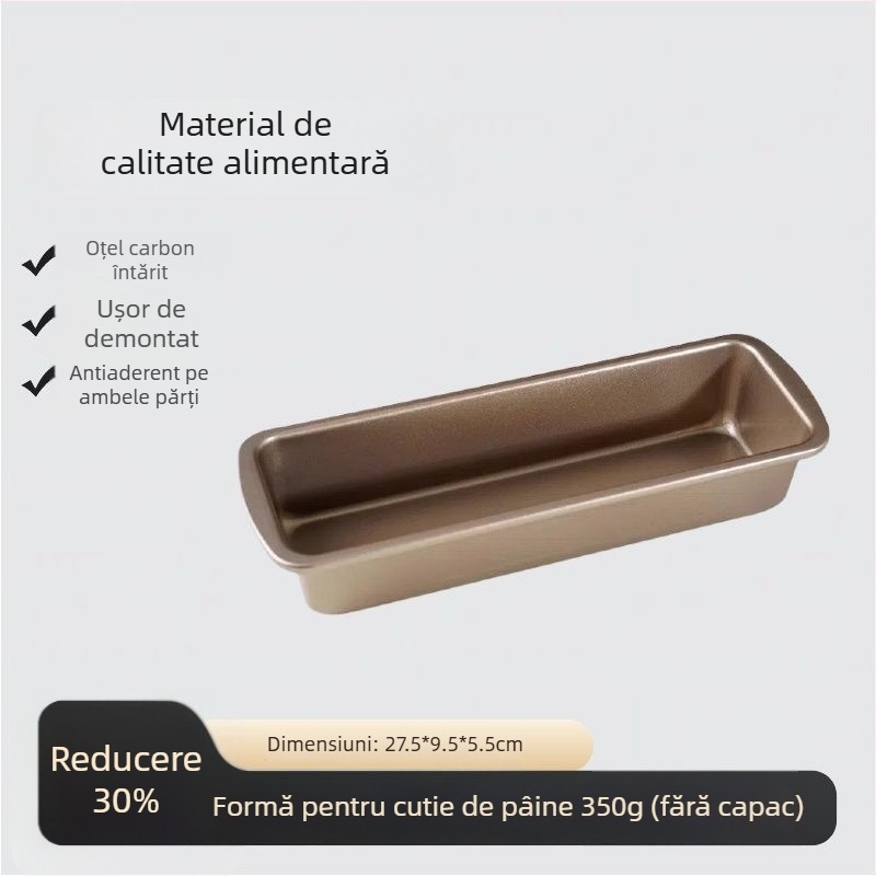 Formă de toast cu capac, din material alimentar, 450 g capacitate, antiaderentă, pentru cuptor