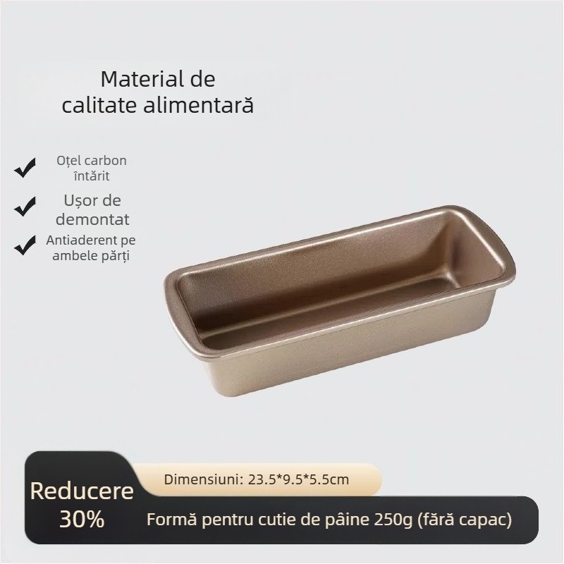 Formă de toast cu capac, din material alimentar, 450 g capacitate, antiaderentă, pentru cuptor