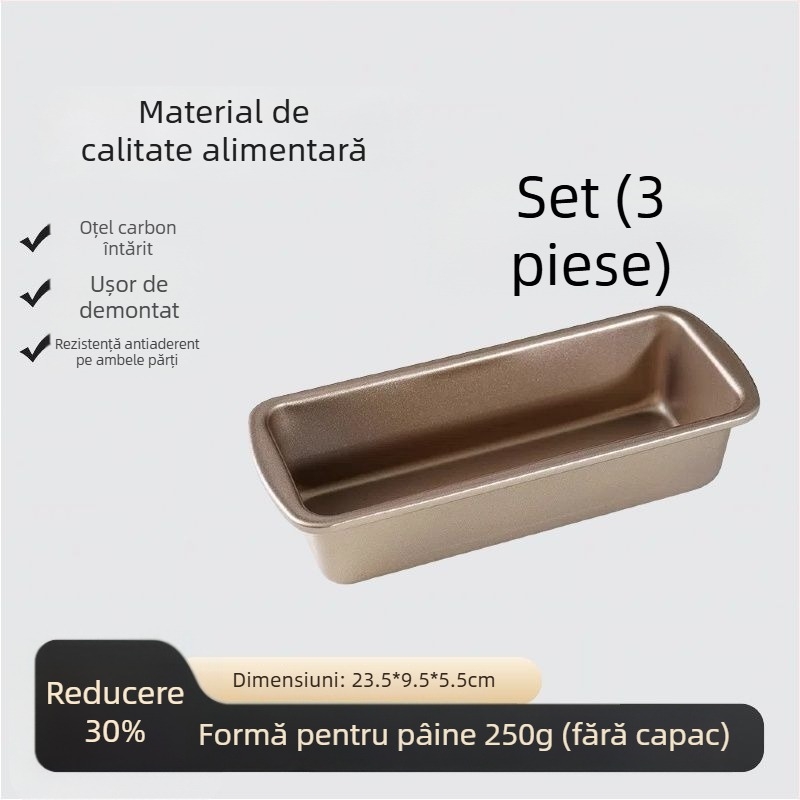 Formă de toast cu capac, din material alimentar, 450 g capacitate, antiaderentă, pentru cuptor