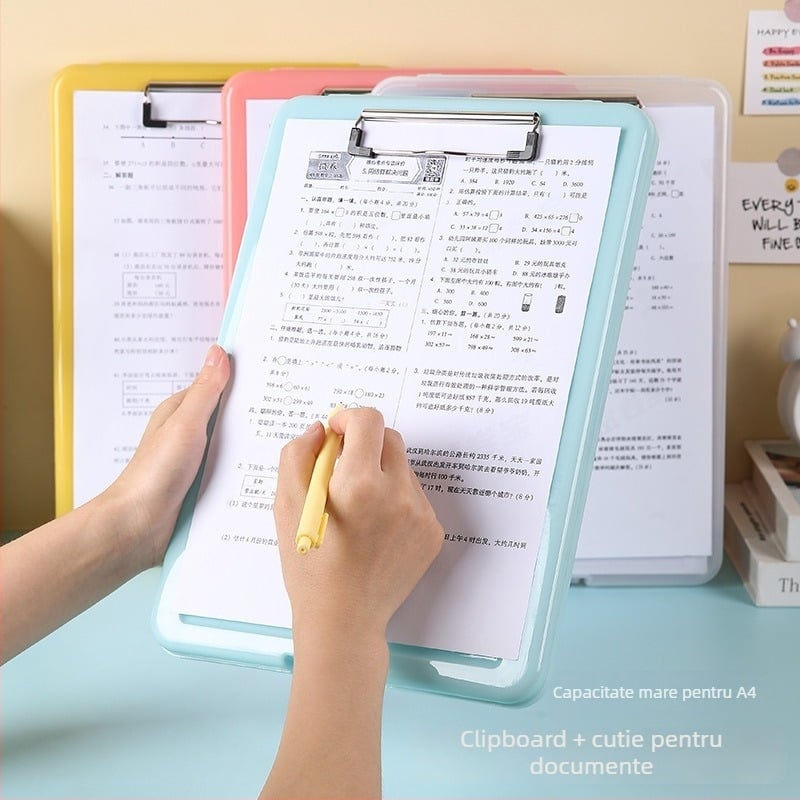 Cutie dosare din plastic cu clip, organizator A4 – PP, Model 3723, grosime 3 mm, lățime spate 30 mm, imprimare logo disponibilă