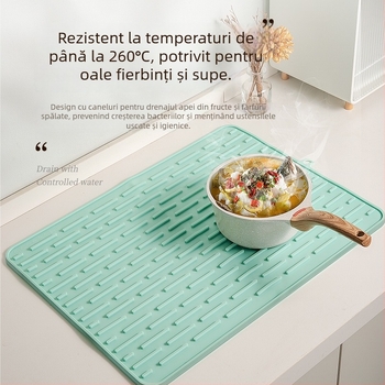 Covoraș din silicon pentru bucătărie, pătrat, antiderapant, rezistent la temperaturi înalte, protecție împotriva arsurilor