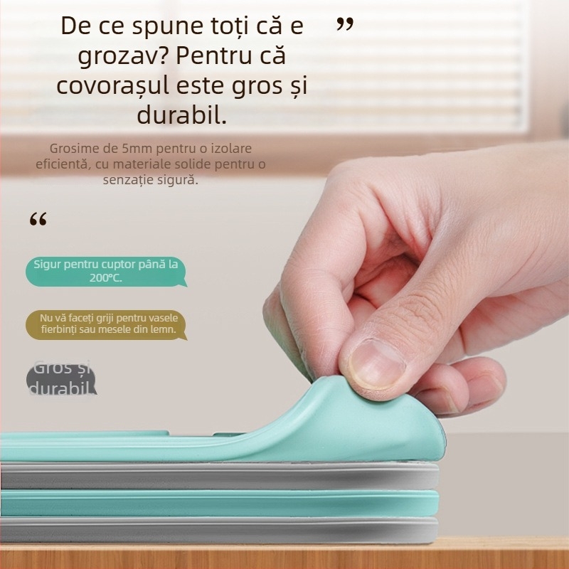 Covoraș din silicon pentru bucătărie, pătrat, antiderapant, rezistent la temperaturi înalte, protecție împotriva arsurilor