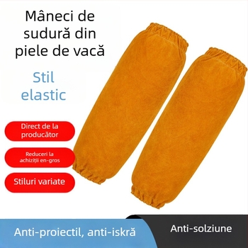 Manșete de sudură din piele de vită, protecție, 300 g, pentru sudură, tăiere și șlefuire