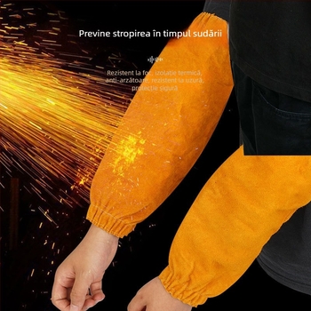 Manșete de sudură din piele de vită, protecție, 300 g, pentru sudură, tăiere și șlefuire