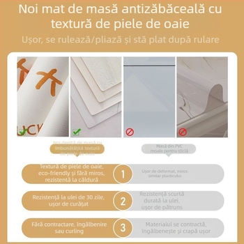 Covor de masă din piele, culoare solidă, formă pătrată, stil simplu, lansare primăvara 2024