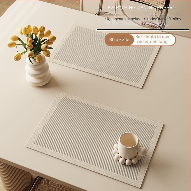 Covor de masă din piele, culoare solidă, formă pătrată, stil simplu, lansare primăvara 2024