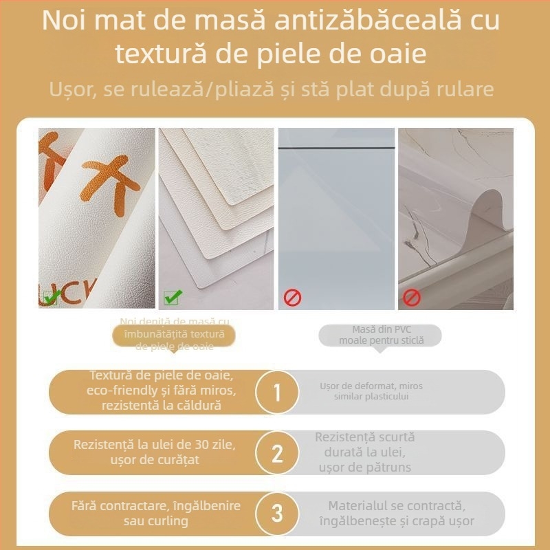 Covor de masă din piele, culoare solidă, formă pătrată, stil simplu, lansare primăvara 2024