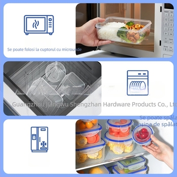 Cutie de prânz din plastic, sigilată, de calitate alimentară, compatibilă cu microundele, pentru casă și birou