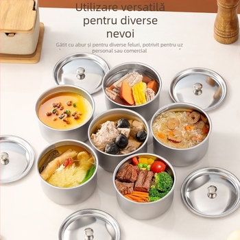 Vas pentru ouă la abur din oțel inoxidabil cu capac – rotund, rezistent la temperaturi înalte, personalizabil cu logo