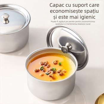 Vas pentru ouă la abur din oțel inoxidabil cu capac – rotund, rezistent la temperaturi înalte, personalizabil cu logo