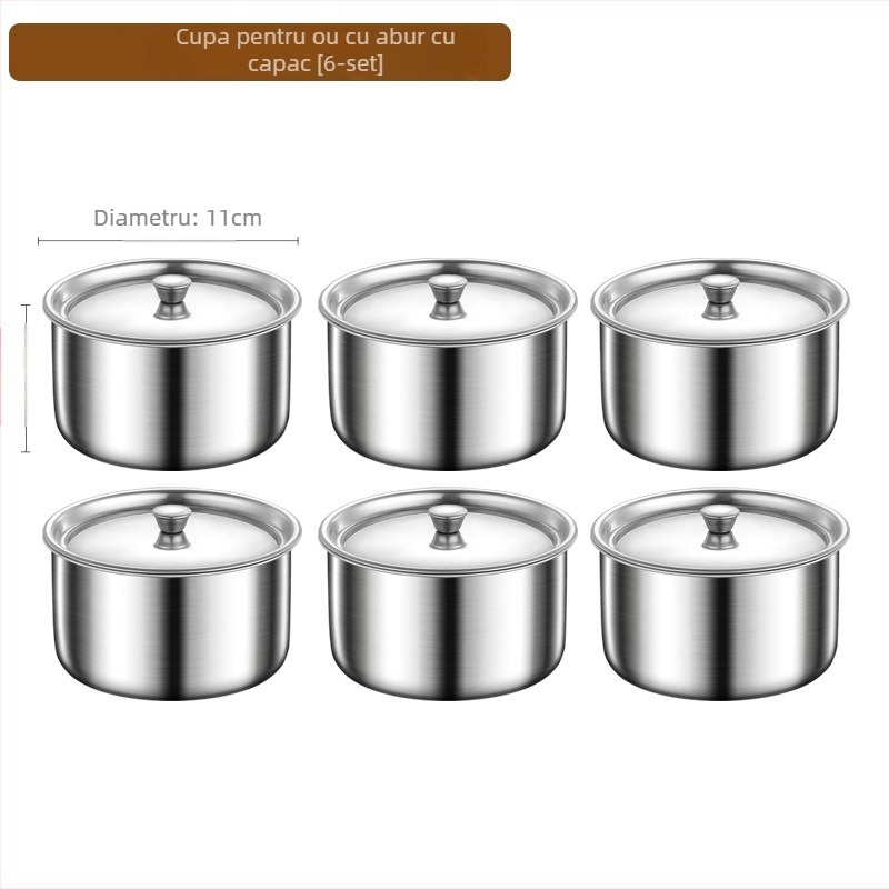 Vas pentru ouă la abur din oțel inoxidabil cu capac – rotund, rezistent la temperaturi înalte, personalizabil cu logo