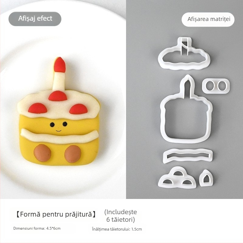 Formă pentru chifle la abur cu motive animale și fructe, din plastic, serie Fruit Animals, potrivită pentru chifle la abur și fondant
