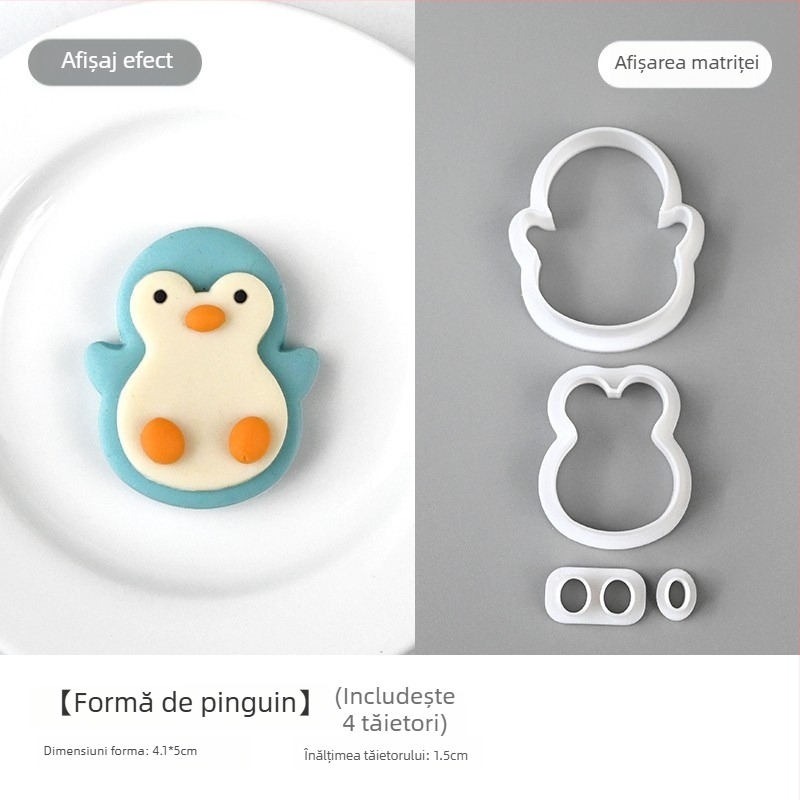 Formă pentru chifle la abur cu motive animale și fructe, din plastic, serie Fruit Animals, potrivită pentru chifle la abur și fondant