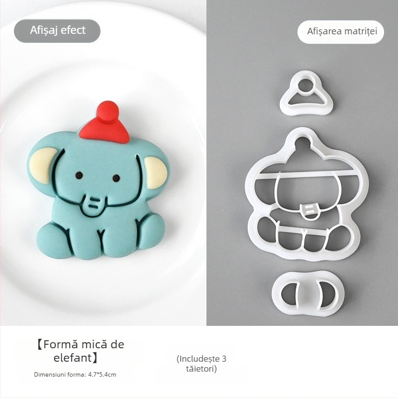 Formă pentru chifle la abur cu motive animale și fructe, din plastic, serie Fruit Animals, potrivită pentru chifle la abur și fondant