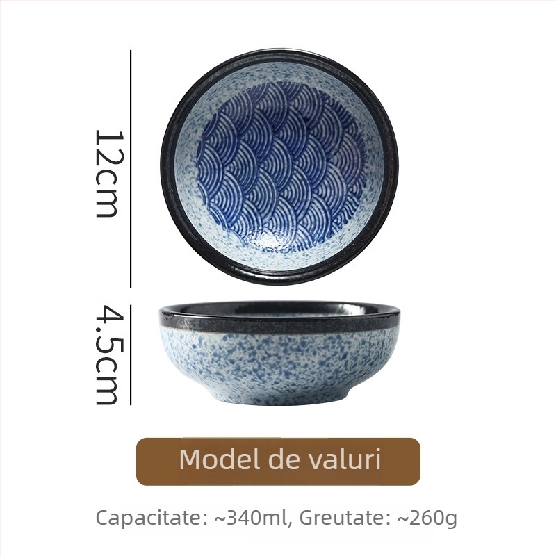 Bol de porțelan rotund — stil retro, finisaj sub glazură, imprimare logo, personalizabil