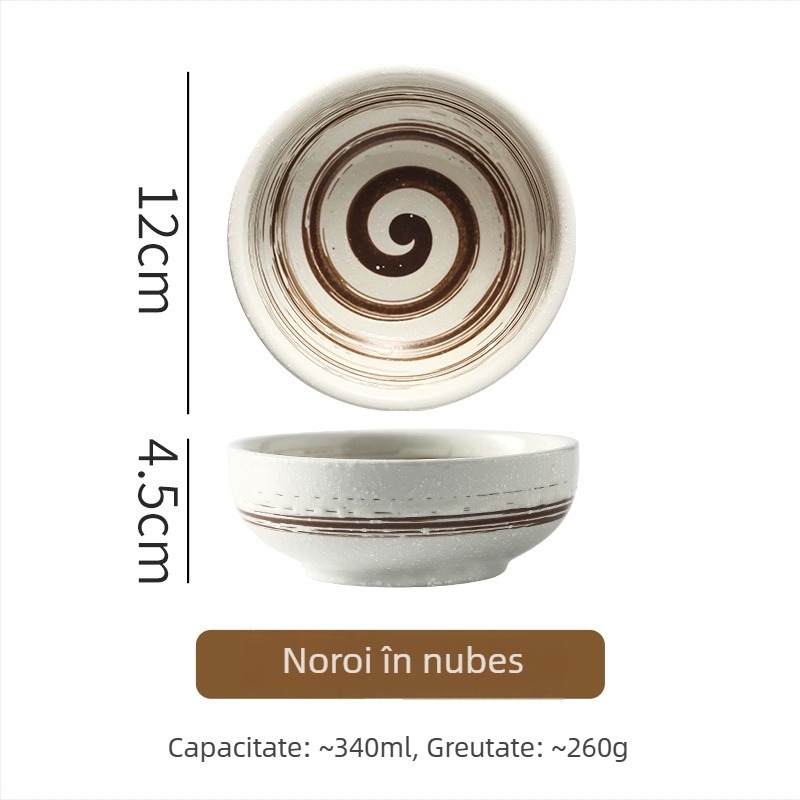 Bol de porțelan rotund — stil retro, finisaj sub glazură, imprimare logo, personalizabil