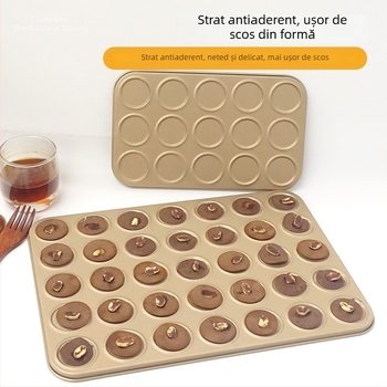 Set de 30 de forme pentru macarons și fursecuri, tavă antiaderentă de copt