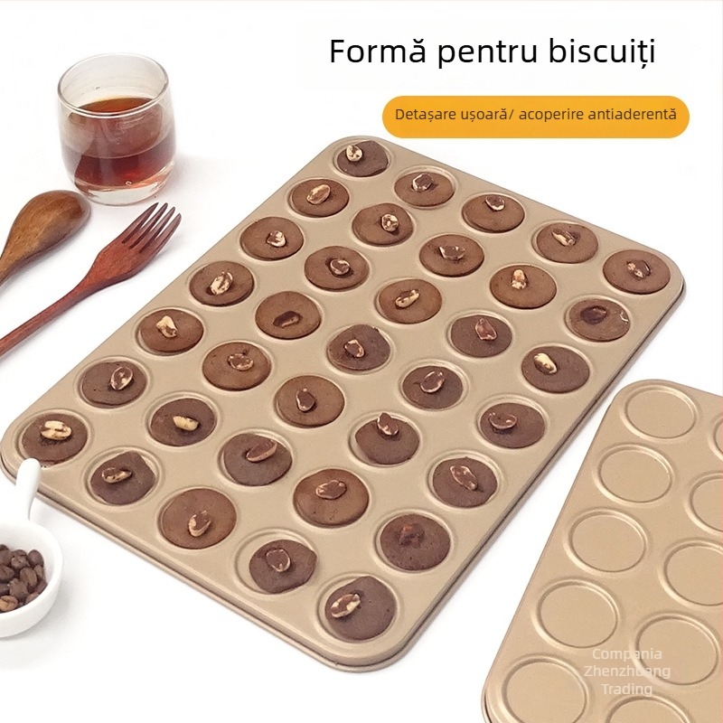 Set de 30 de forme pentru macarons și fursecuri, tavă antiaderentă de copt