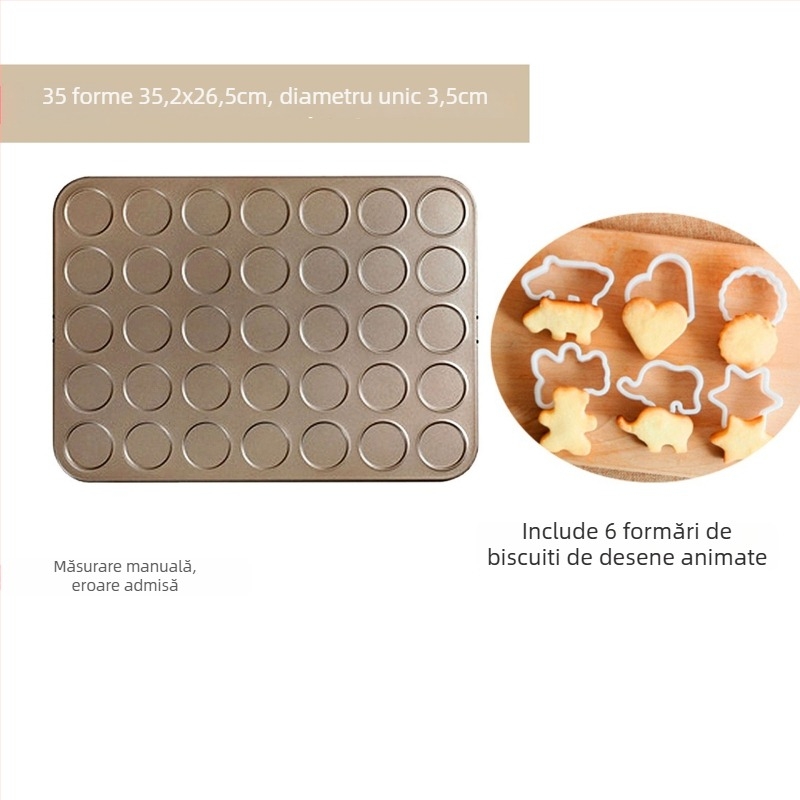 Set de 30 de forme pentru macarons și fursecuri, tavă antiaderentă de copt