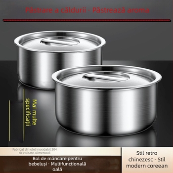 Vas din oțel inoxidabil 304 – rotund, alimentară, suprafață periată și satinat, turnată într-o singură piesă