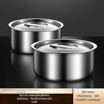 Vas din oțel inoxidabil 304 – rotund, alimentară, suprafață periată și satinat, turnată într-o singură piesă