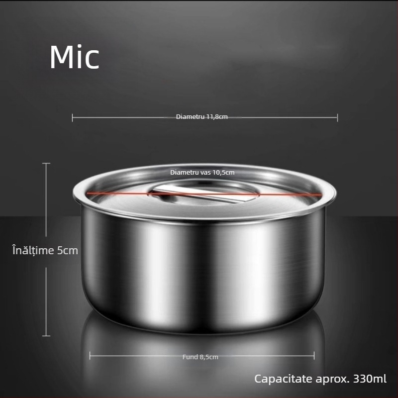 Vas din oțel inoxidabil 304 – rotund, alimentară, suprafață periată și satinat, turnată într-o singură piesă