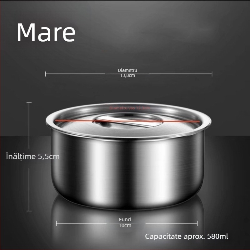 Vas din oțel inoxidabil 304 – rotund, alimentară, suprafață periată și satinat, turnată într-o singură piesă