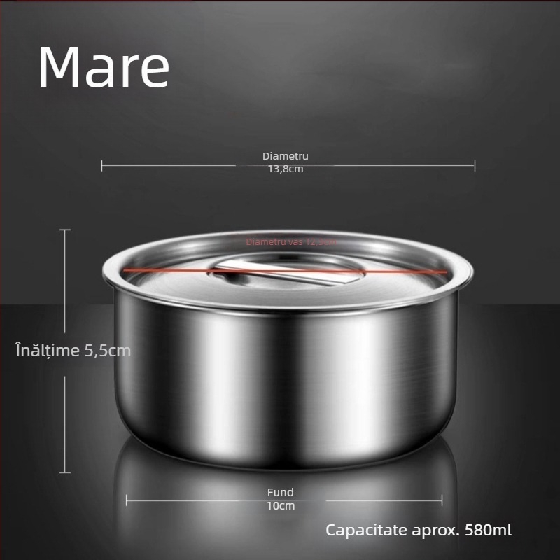 Vas din oțel inoxidabil 304 – rotund, alimentară, suprafață periată și satinat, turnată într-o singură piesă