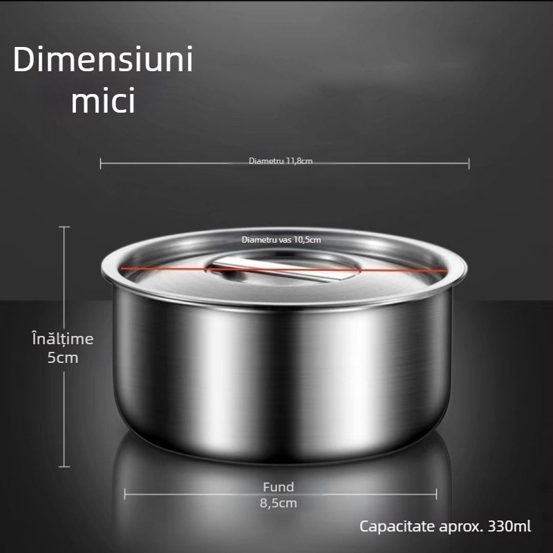 Vas din oțel inoxidabil 304 – rotund, alimentară, suprafață periată și satinat, turnată într-o singură piesă