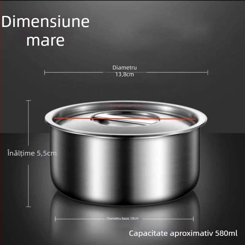 Vas din oțel inoxidabil 304 – rotund, alimentară, suprafață periată și satinat, turnată într-o singură piesă