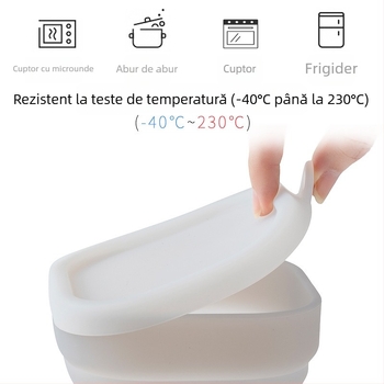 Vas din silicon pentru hrănire bebeluși, cu capac, pliabil, din materiale alimentare, marcă Yijiu, potrivit de la 3 luni