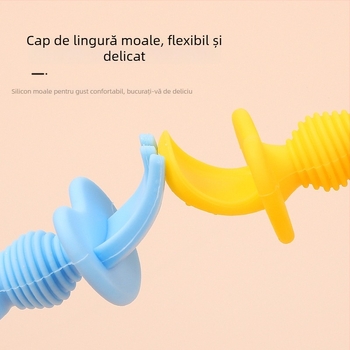Set din silicon pentru hrănire bebeluți: linguriță de antrenament și furculiță pentru sugari de peste 3 luni