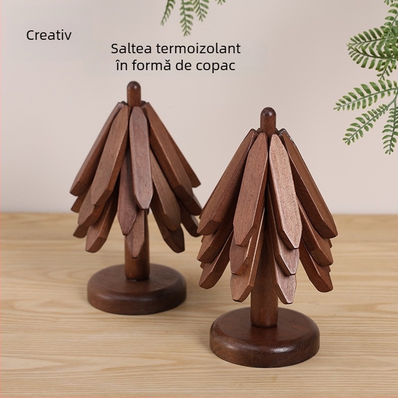 Covoraș de masă din lemn, stil Nordic, formă neregulată, rezistent la căldură, calitate premium