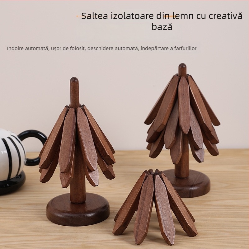 Covoraș de masă din lemn, stil Nordic, formă neregulată, rezistent la căldură, calitate premium