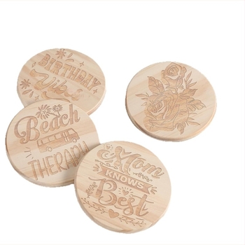 Suport circular pentru ceașcă din lemn de pin, stil minimalist modern, izolație termică, personalizare logo.