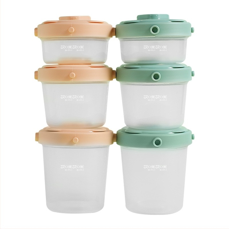 Amy Set de cutii pentru depozitare hranei de bebeluș – portabil cu capac, material PP, menține hrana proaspătă în frigider, pentru vârsta 4 luni–3 ani