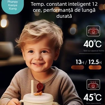 Cutie de prânz izolată pentru bebeluși Little Elephant – oțel inoxidabil, stil minimalist, potrivită pentru copii peste 3 luni