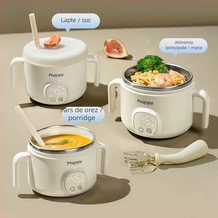 Cutie de prânz izolată pentru bebeluși Little Elephant – oțel inoxidabil, stil minimalist, potrivită pentru copii peste 3 luni