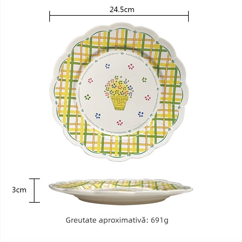 Set de veselă din porțelan, 5 piese, model cartoon, finisaj glazurat peste, imprimare logo, personalizare disponibilă