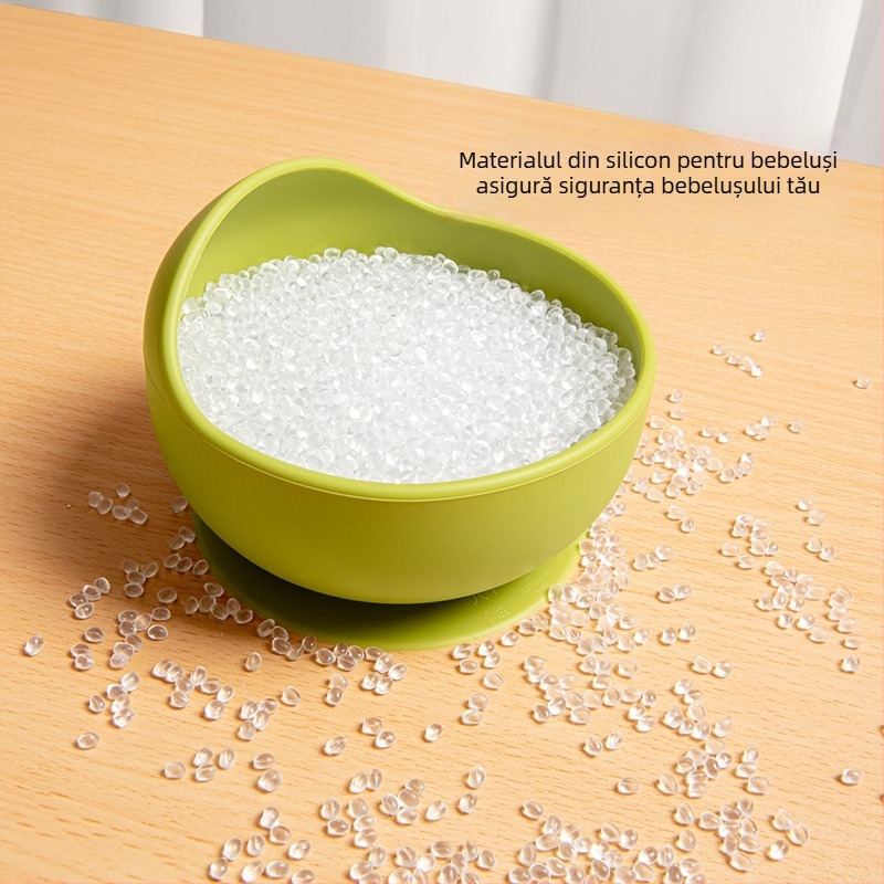 JHF bol silicon bebeluși pentru învățarea hranei, cu ventuză integrată, anti-arzire, set 2 bucăți