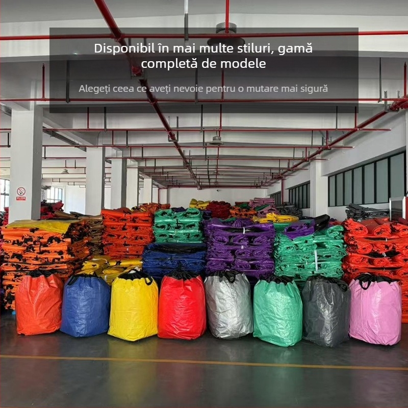 Geantă de mutare pentru depozitare cu mâner mic și șnur, PE impermeabil, geantă de stocare îngroșată, rezistentă la uzură pentru transferuri express (film PP+PE, geantă țesută compozită, încărcare 1-50)