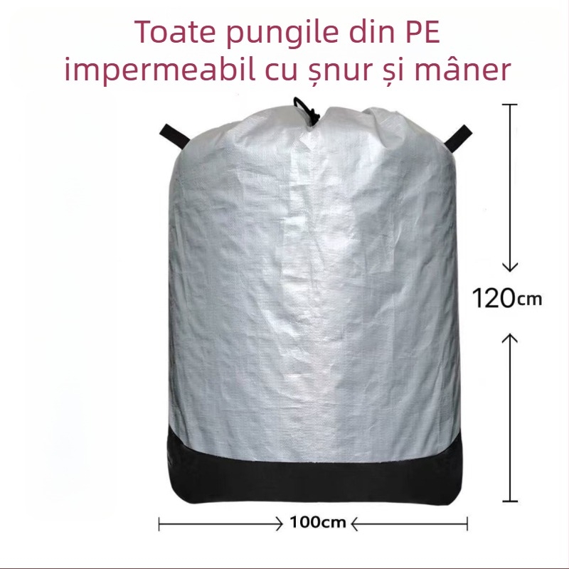 Geantă de mutare pentru depozitare cu mâner mic și șnur, PE impermeabil, geantă de stocare îngroșată, rezistentă la uzură pentru transferuri express (film PP+PE, geantă țesută compozită, încărcare 1-50)