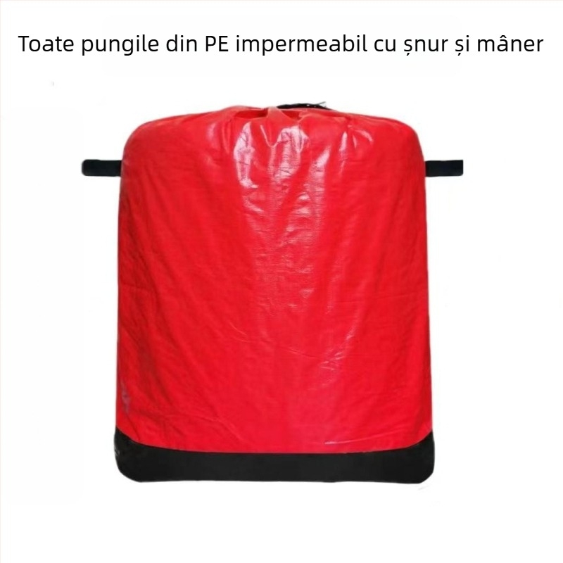 Geantă de mutare pentru depozitare cu mâner mic și șnur, PE impermeabil, geantă de stocare îngroșată, rezistentă la uzură pentru transferuri express (film PP+PE, geantă țesută compozită, încărcare 1-50)
