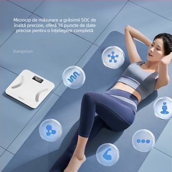 Cântar corporal electronic pentru măsurarea grăsimii corporale, până la 150 kg, pentru adulți, cu funcție de încărcare